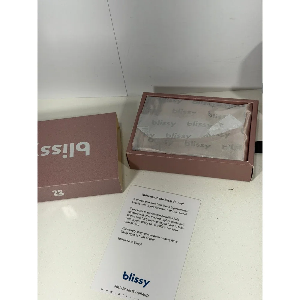 Blissy 100% Pure Mulberry Silk Pillowcase 22 Momme Rose Gold Standard Set of 2